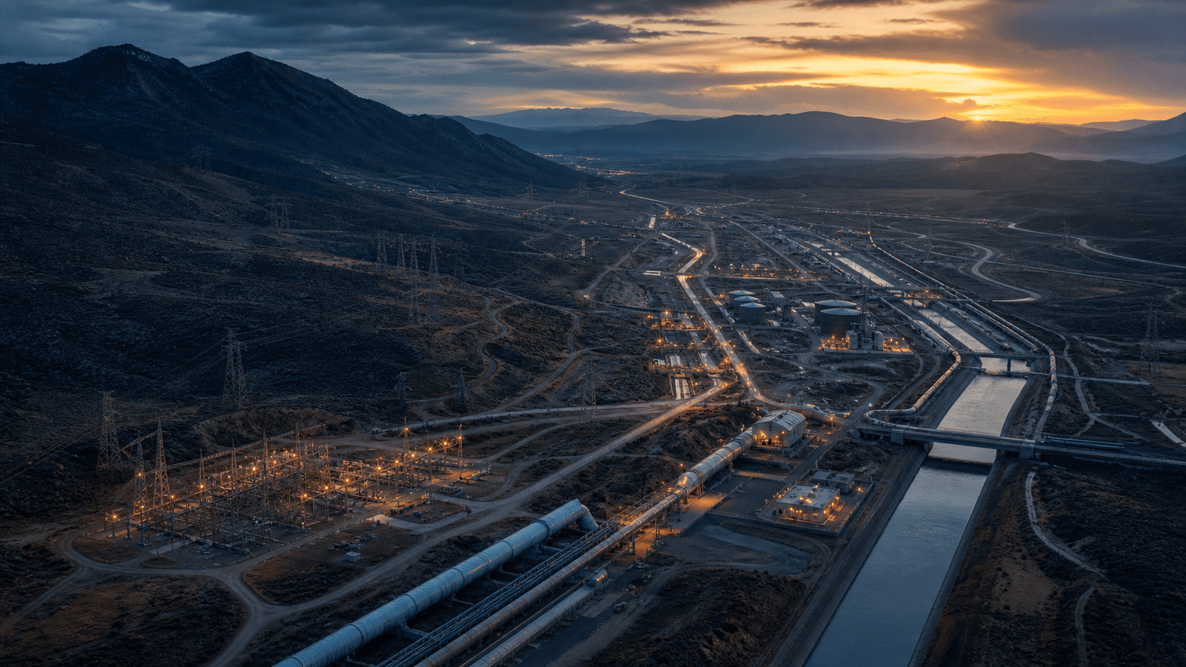 Connected infrastructure network in Western terrain